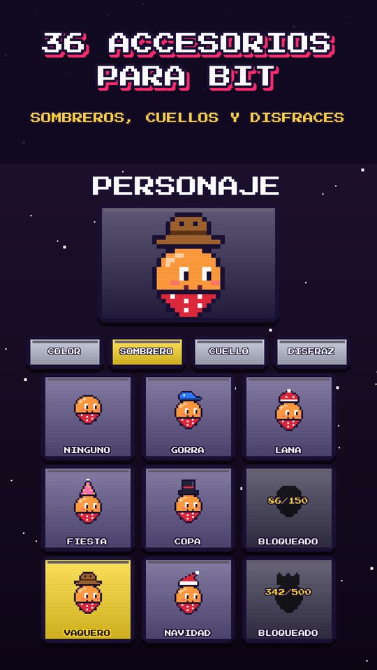 Pantalla de personaje con sombreros